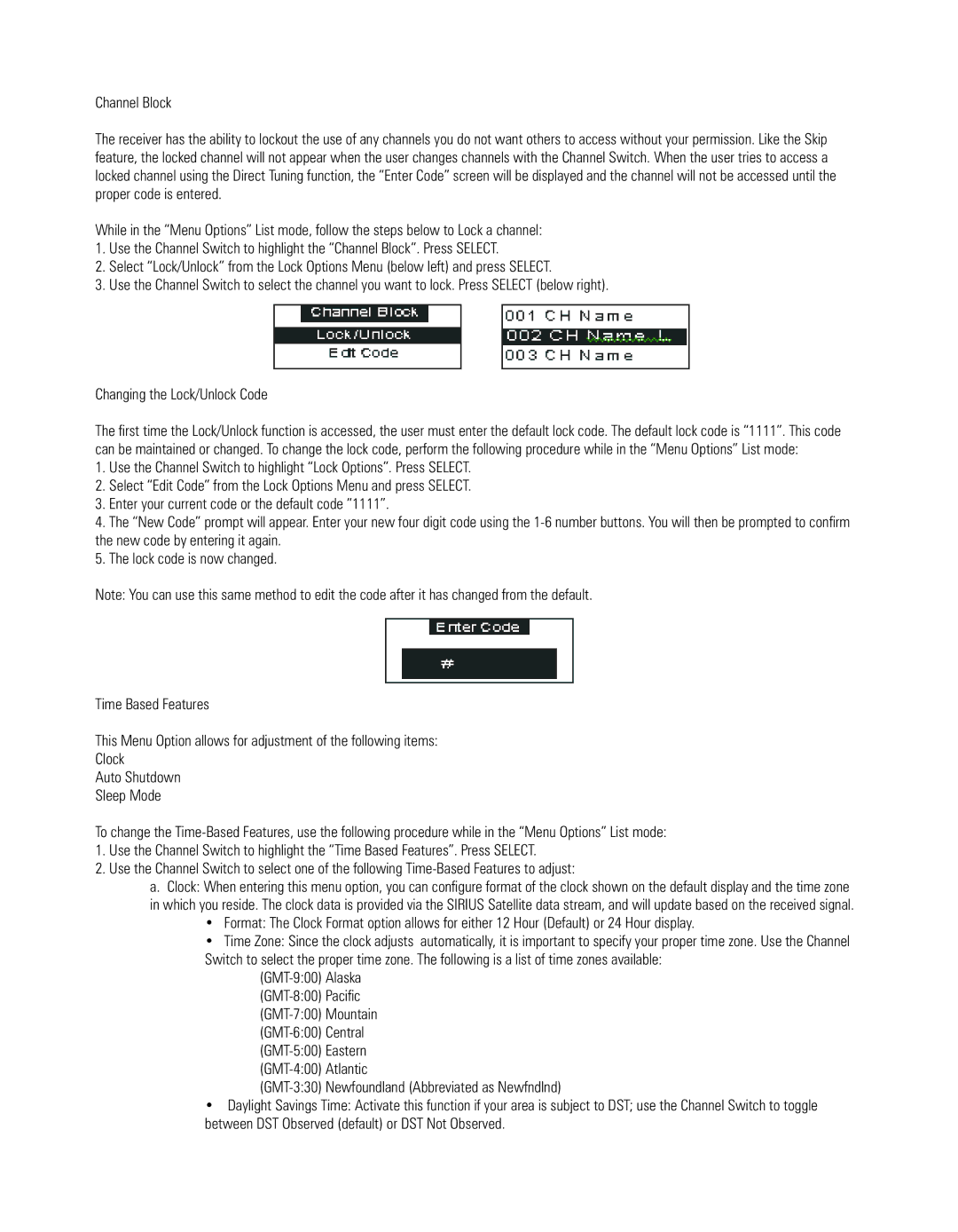 Sirius Satellite Radio EQ-SIRCBL, EQ-SIRRCV, EQ-SIRANT owner manual 