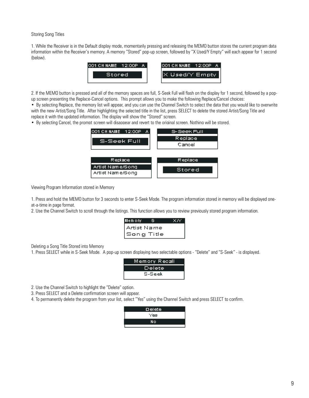 Sirius Satellite Radio EQ-SIRCBL, EQ-SIRRCV, EQ-SIRANT owner manual 