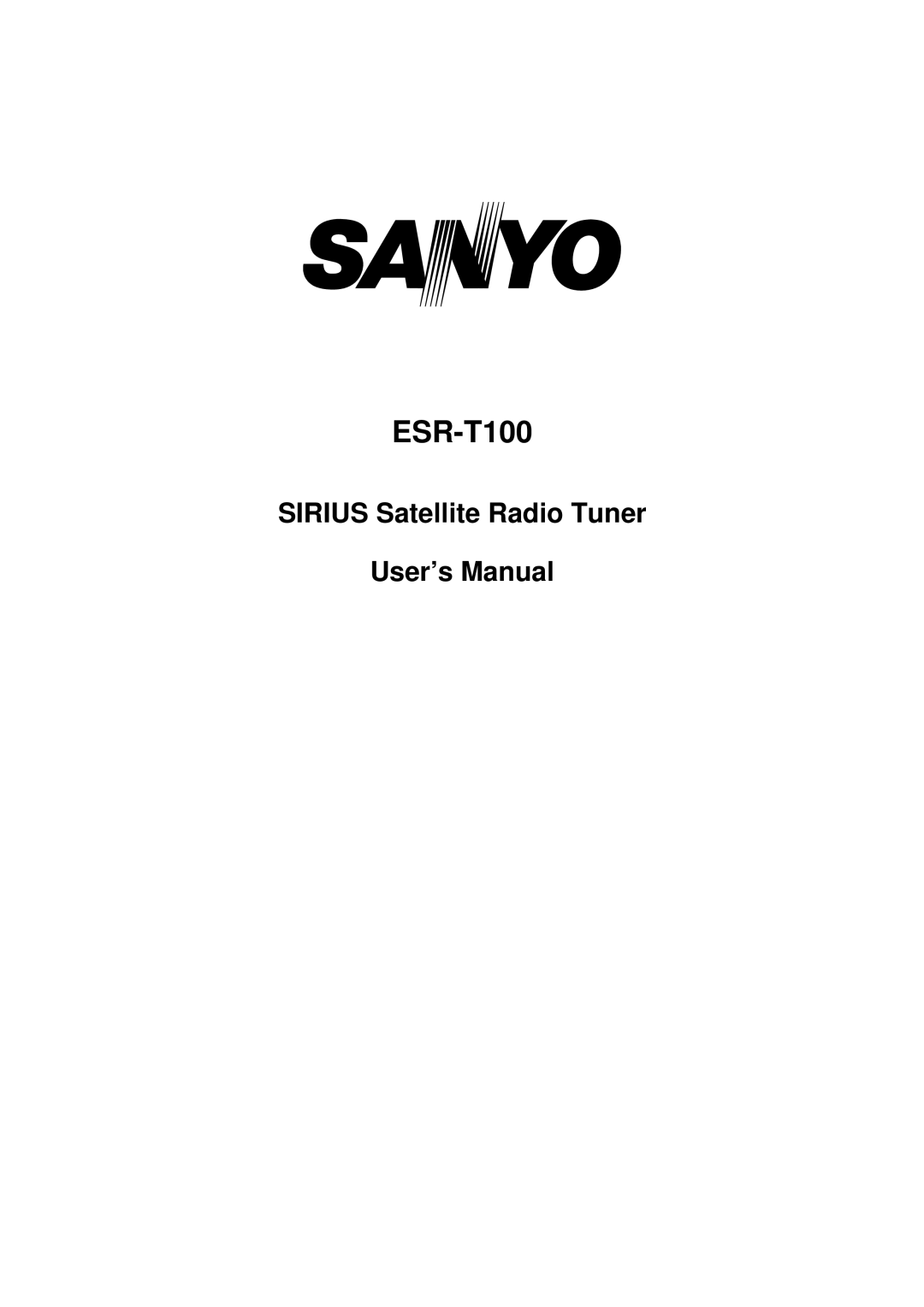 Sirius Satellite Radio ESR-T100 user manual 