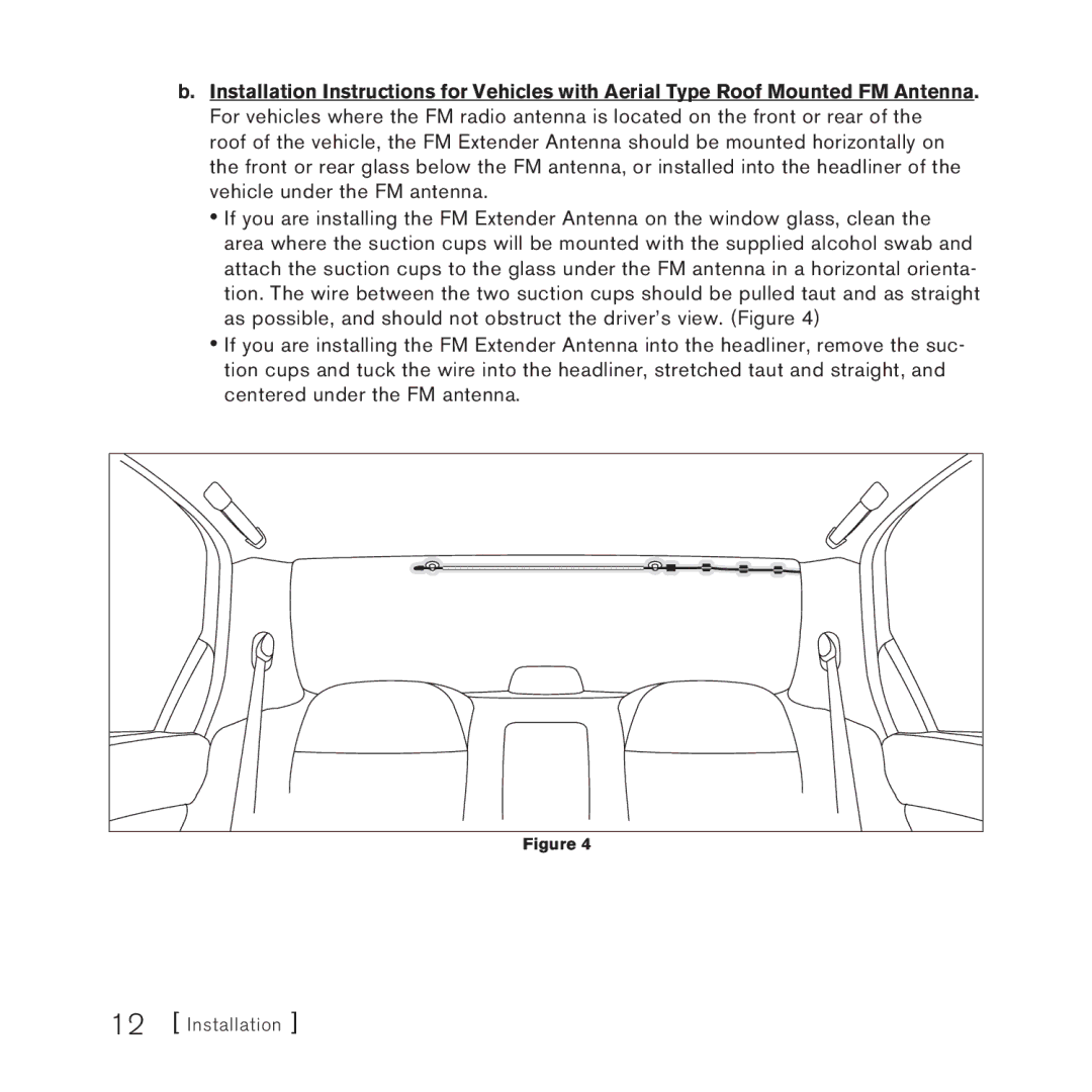 Sirius Satellite Radio FEA FM Extender Antenna manual Installation 