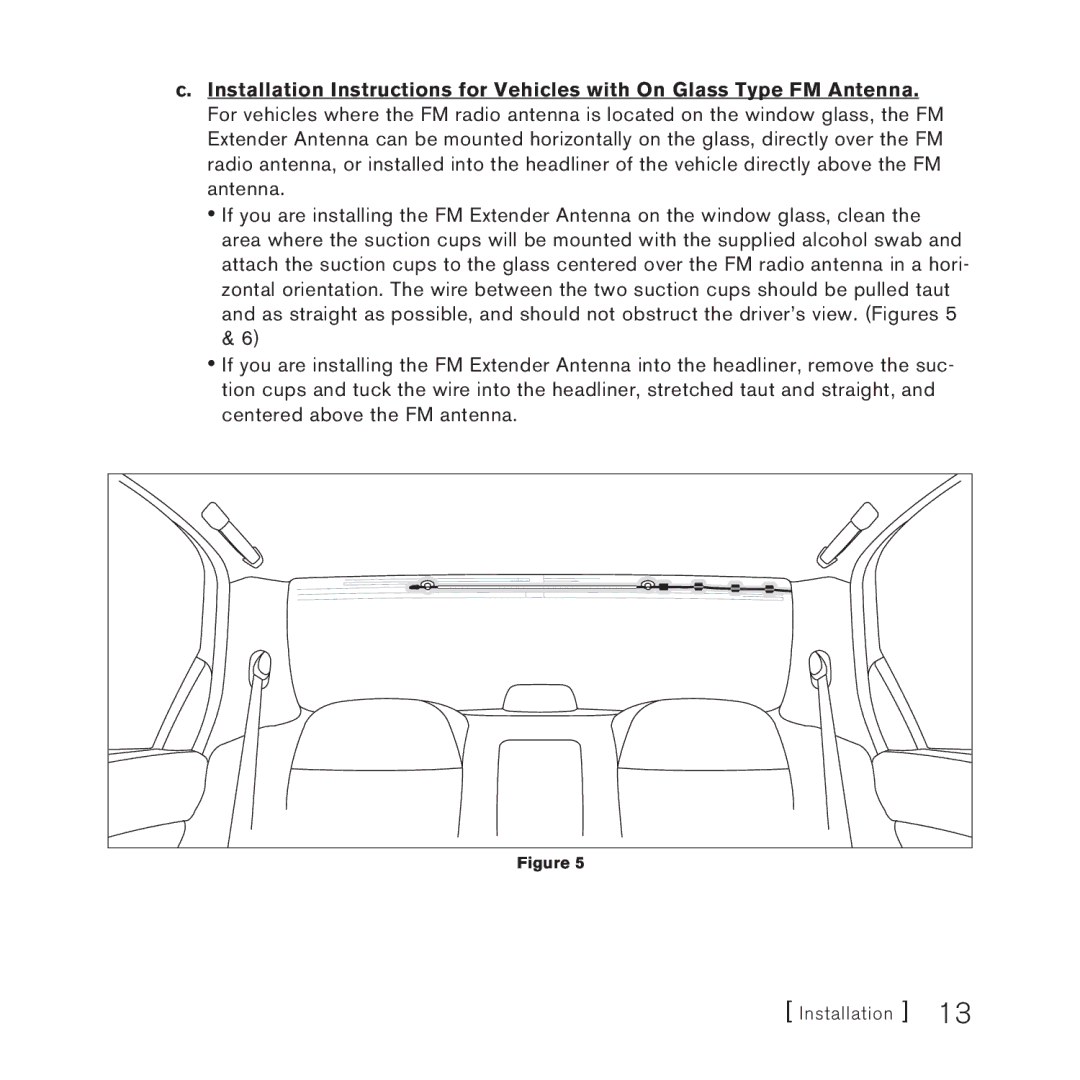 Sirius Satellite Radio FEA FM Extender Antenna manual Installation 