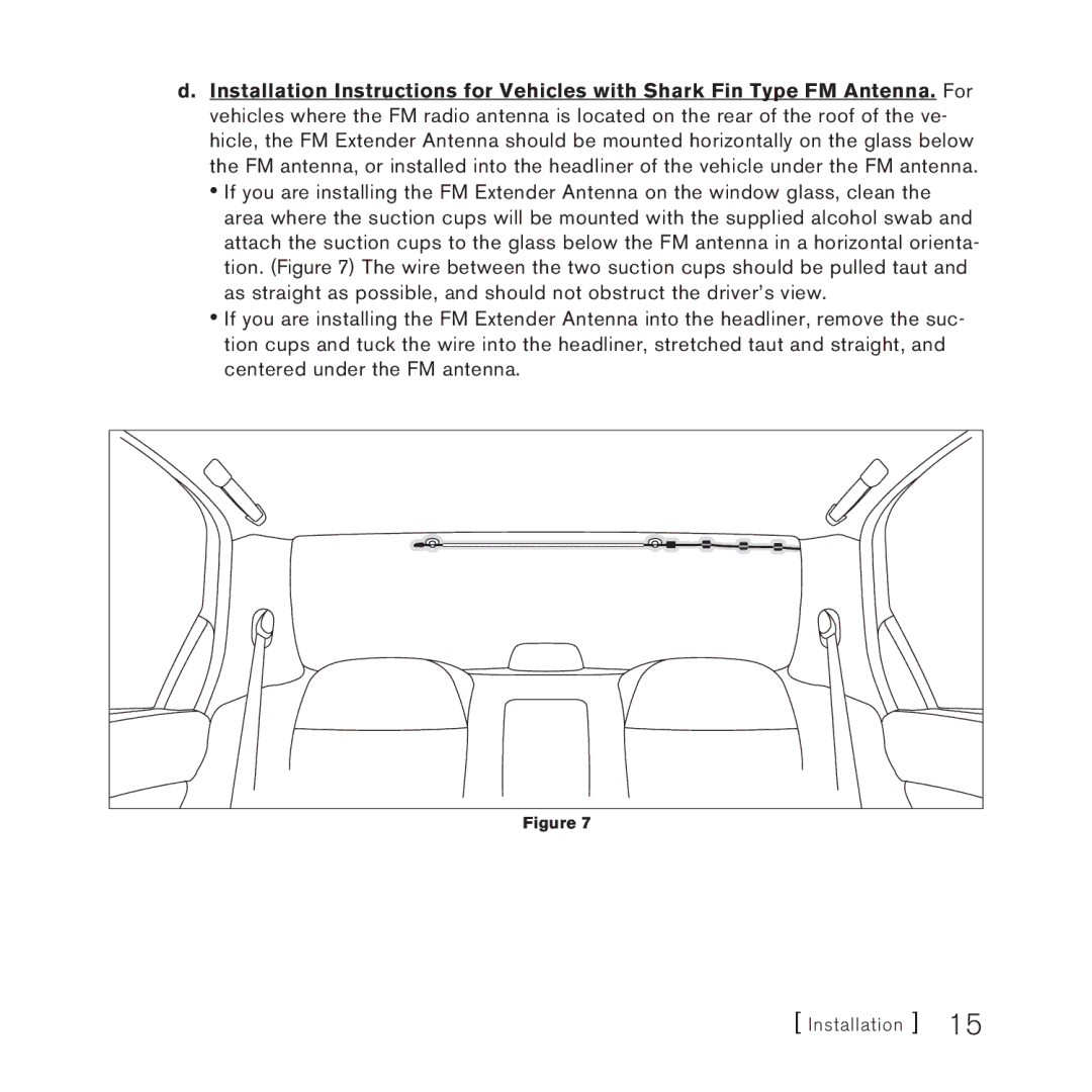 Sirius Satellite Radio FEA FM Extender Antenna manual Installation 