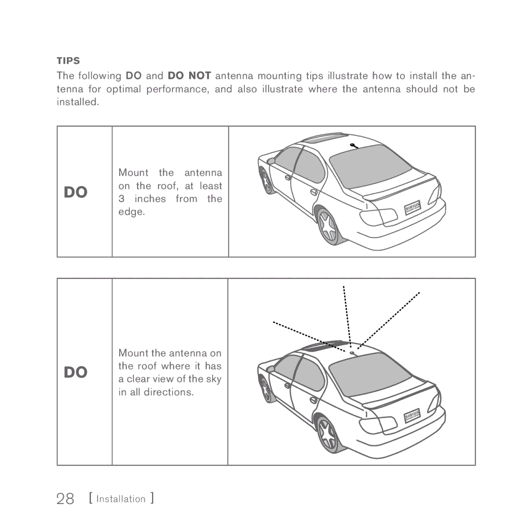 Sirius Satellite Radio INV2 manual Tips 