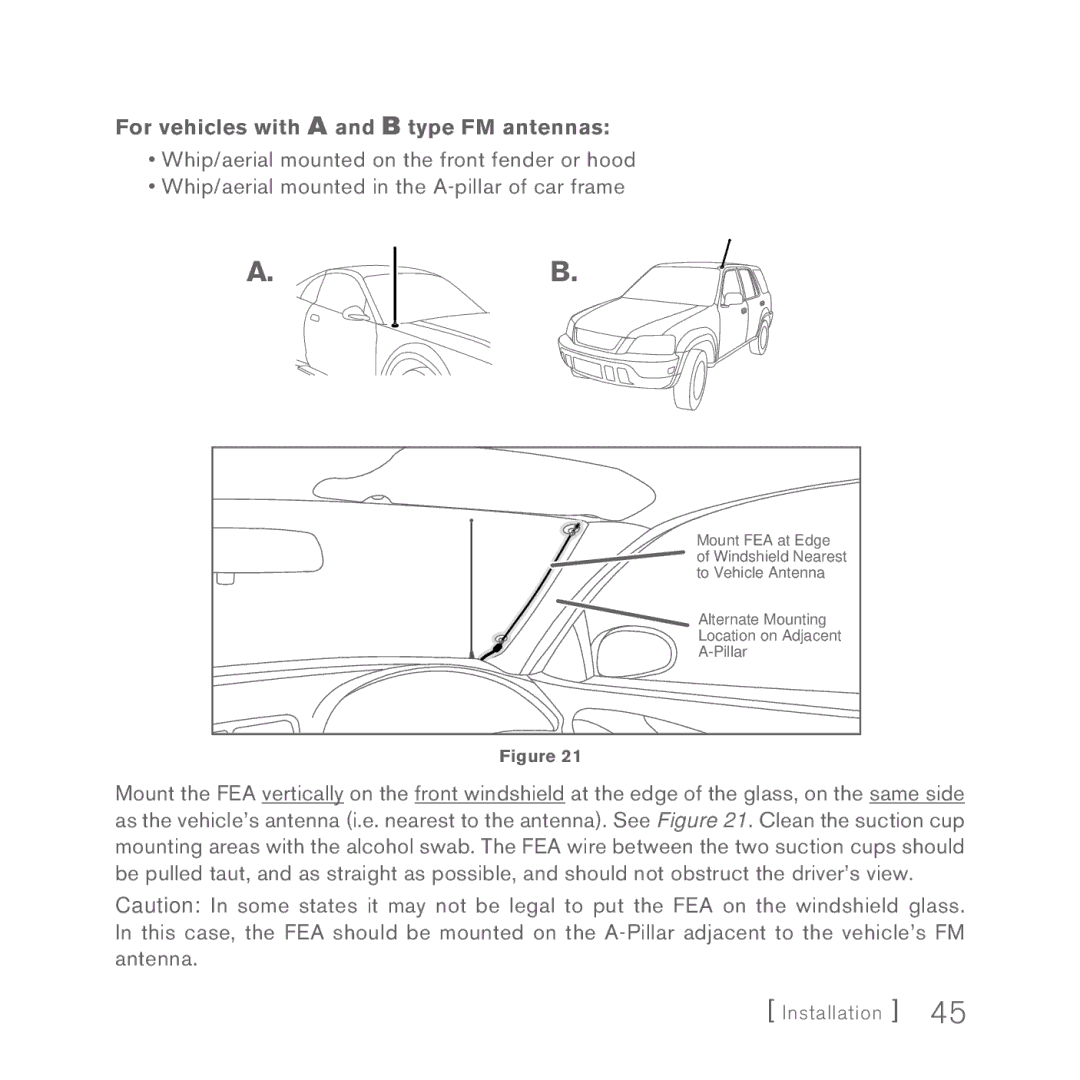 Sirius Satellite Radio INV2 manual For vehicles with a and B type FM antennas 