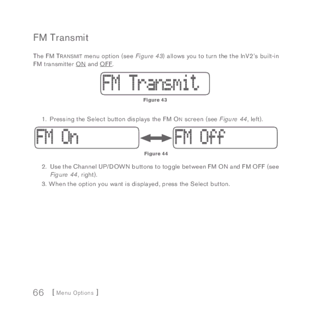 Sirius Satellite Radio INV2 manual FM Transmit 