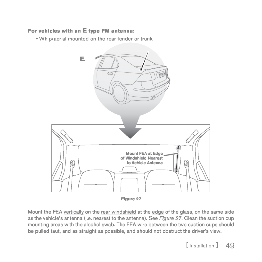 Sirius Satellite Radio INV2 manual For vehicles with an E type FM antenna 