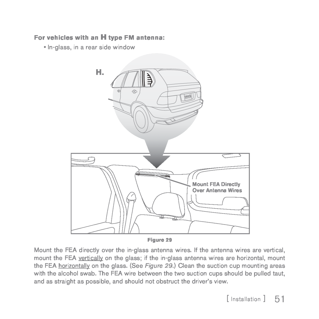 Sirius Satellite Radio INV2 manual For vehicles with an H type FM antenna 