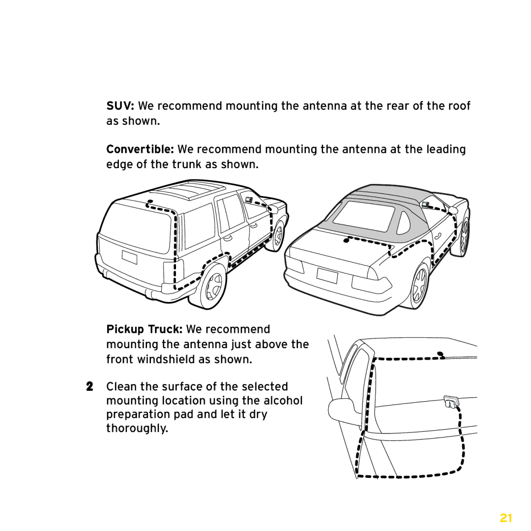 Sirius Satellite Radio ISP2000 manual Pickup Truck We recommend 