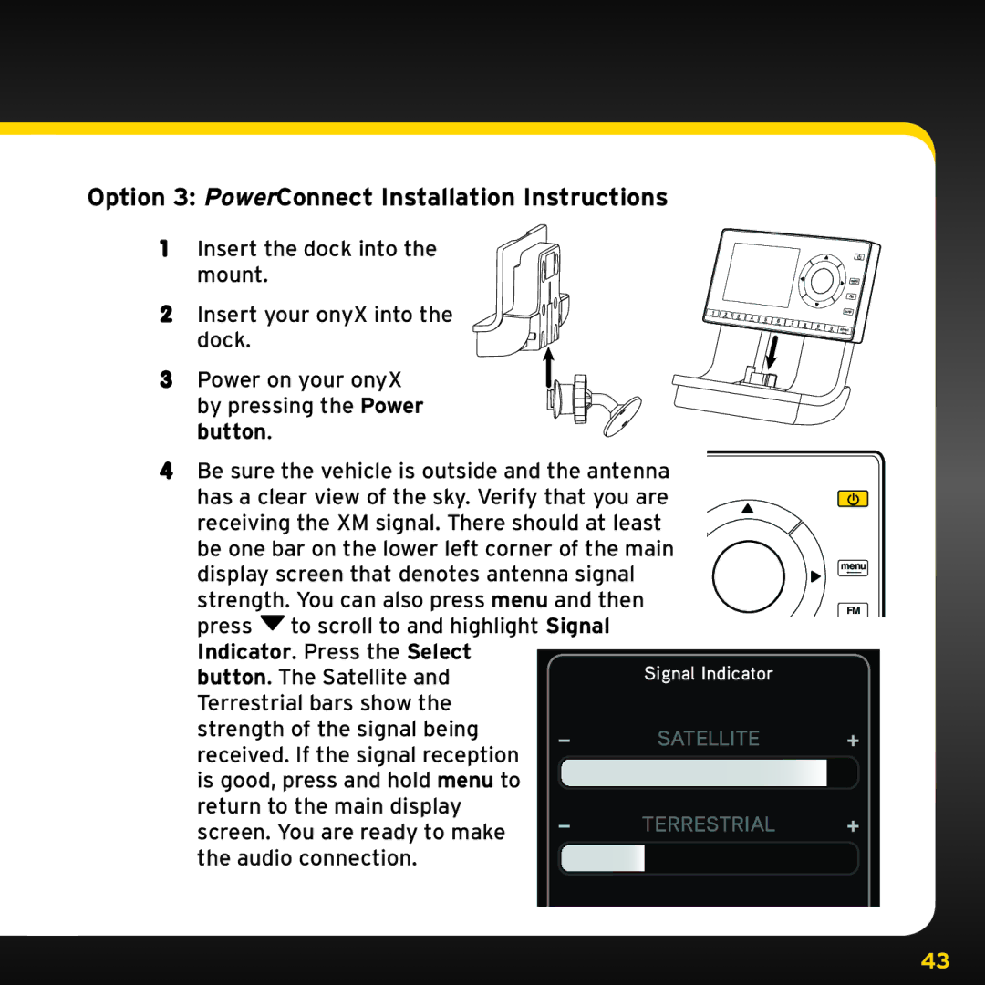 Sirius Satellite Radio ISP2000 manual Option 3 PowerConnect Installation Instructions 