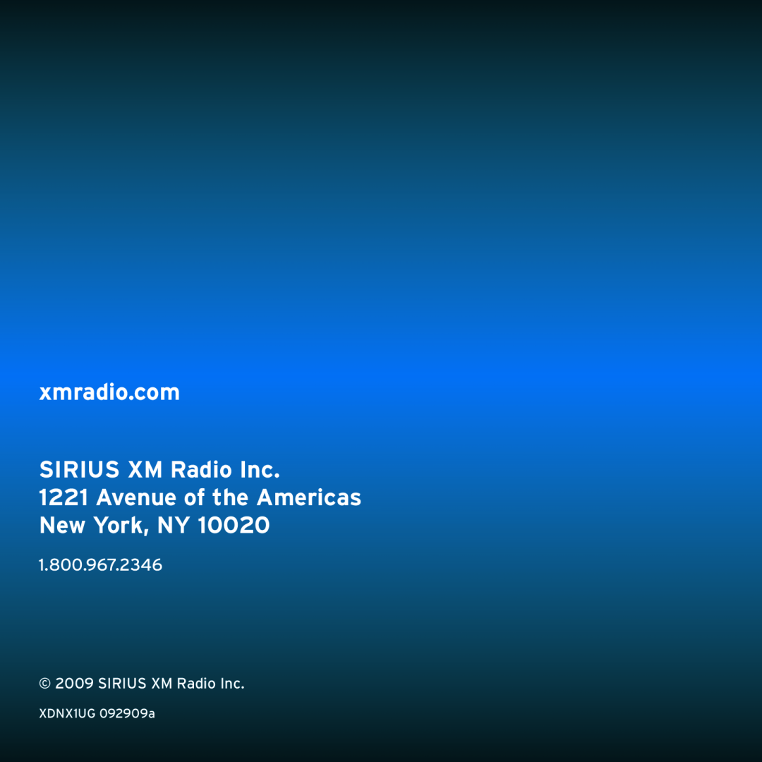 Sirius Satellite Radio ISP2000 xmradio..com SIRIUS XM Radio Inc, Avenue of the Americas New York, NY, 1..800..967..2346 