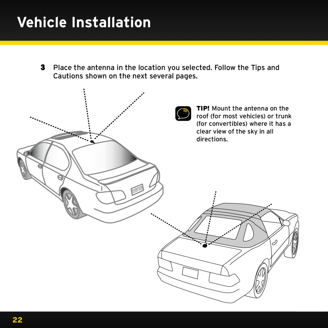 Sirius Satellite Radio ISP2000 manual Vehicle Installation 