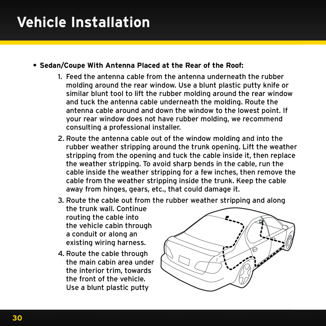 Sirius Satellite Radio ISP2000 manual Vehicle Installation 