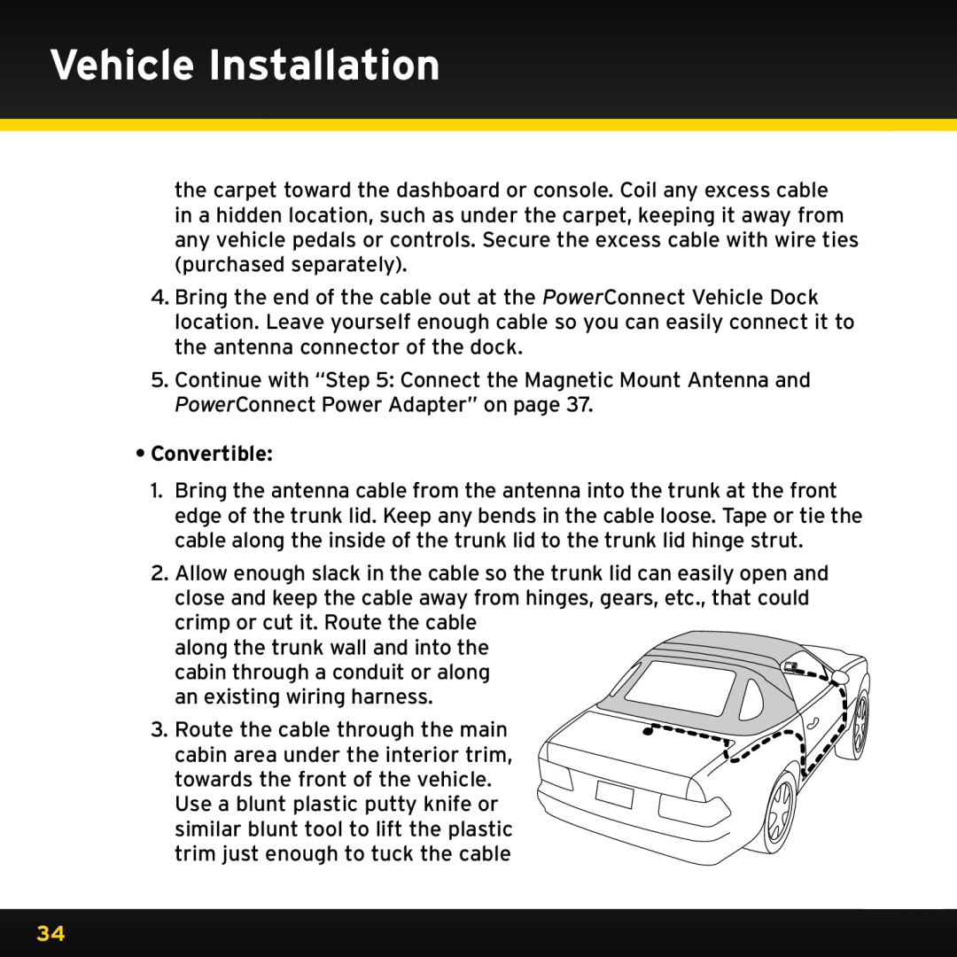 Sirius Satellite Radio ISP2000 manual Vehicle Installation, •Convertible 