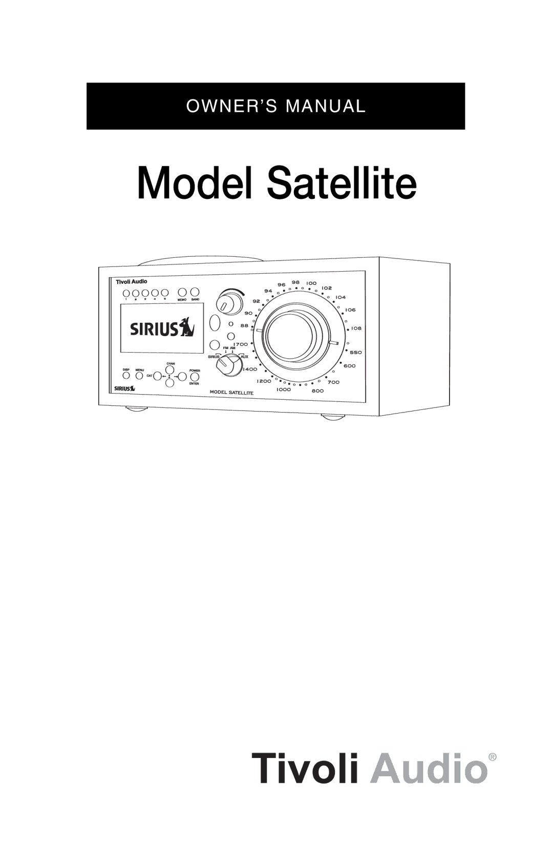 Sirius Satellite Radio Model Satellite owner manual 