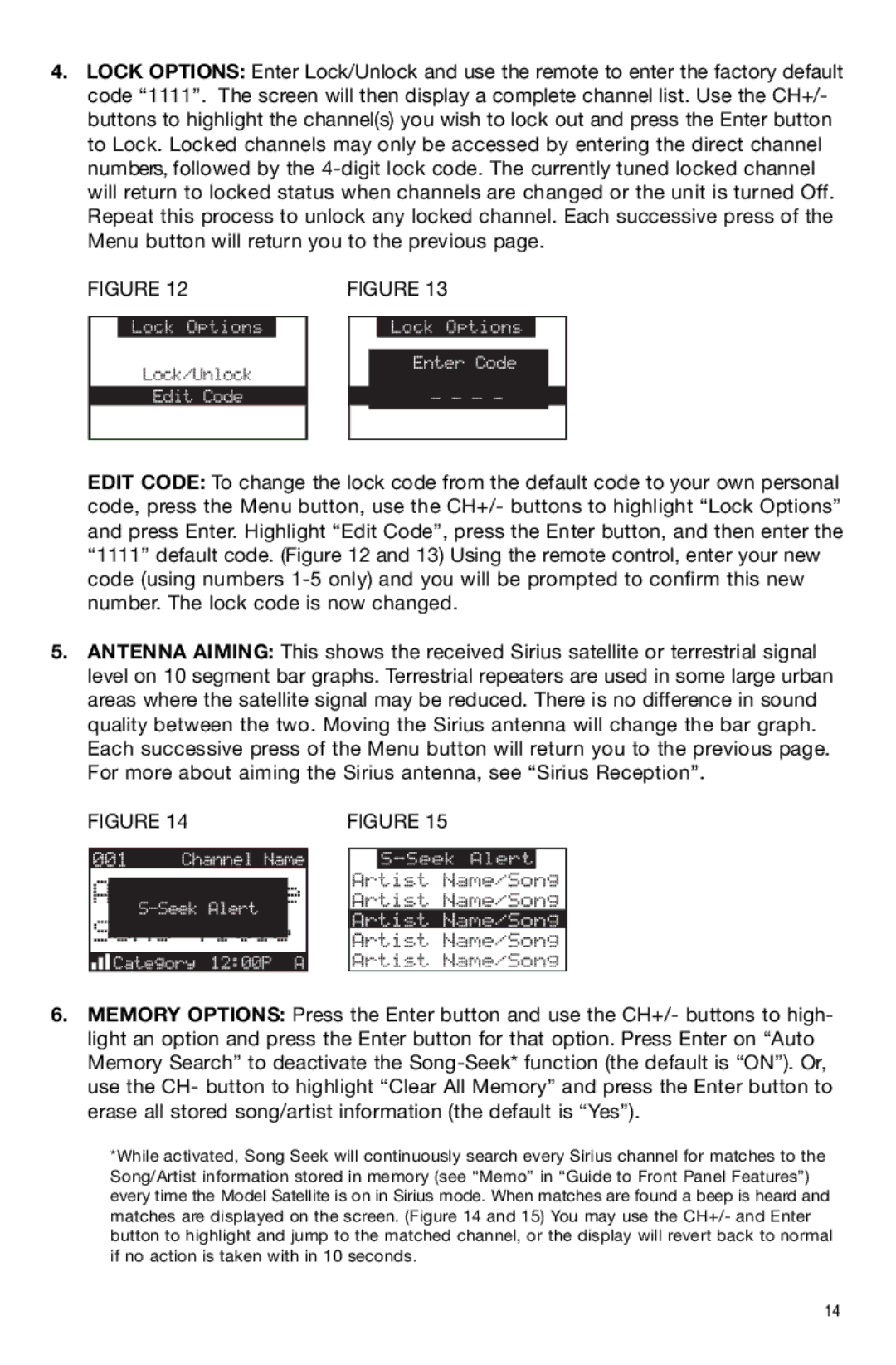 Sirius Satellite Radio Model Satellite owner manual 