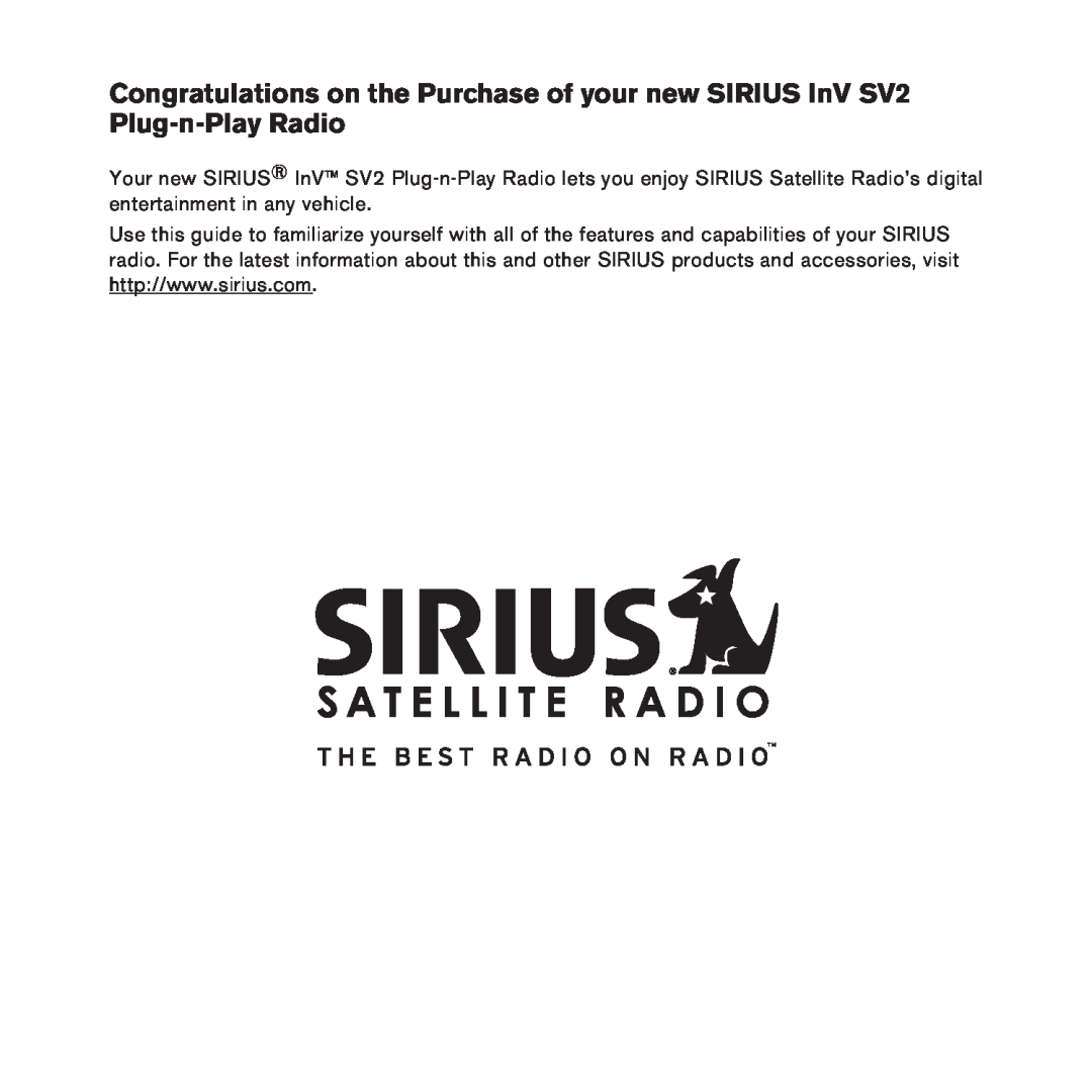 Sirius Satellite Radio Plug-n-Play manual 