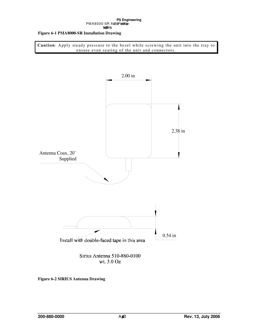 Sirius Satellite Radio PMA8000-SR operation manual Antenna Coax Supplied 