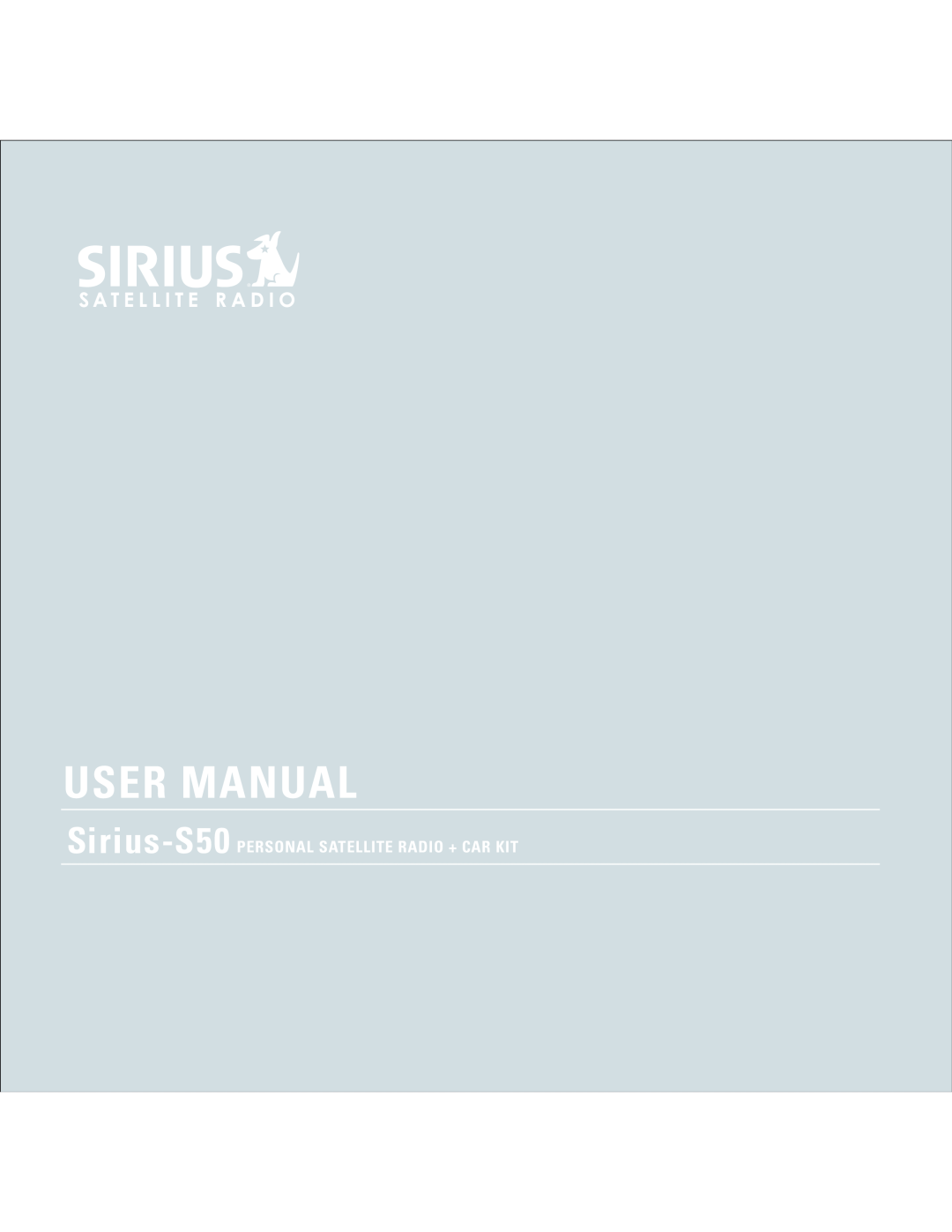 Sirius Satellite Radio user manual Sirius-S50PERSONAL Satellite Radio + CAR KIT 