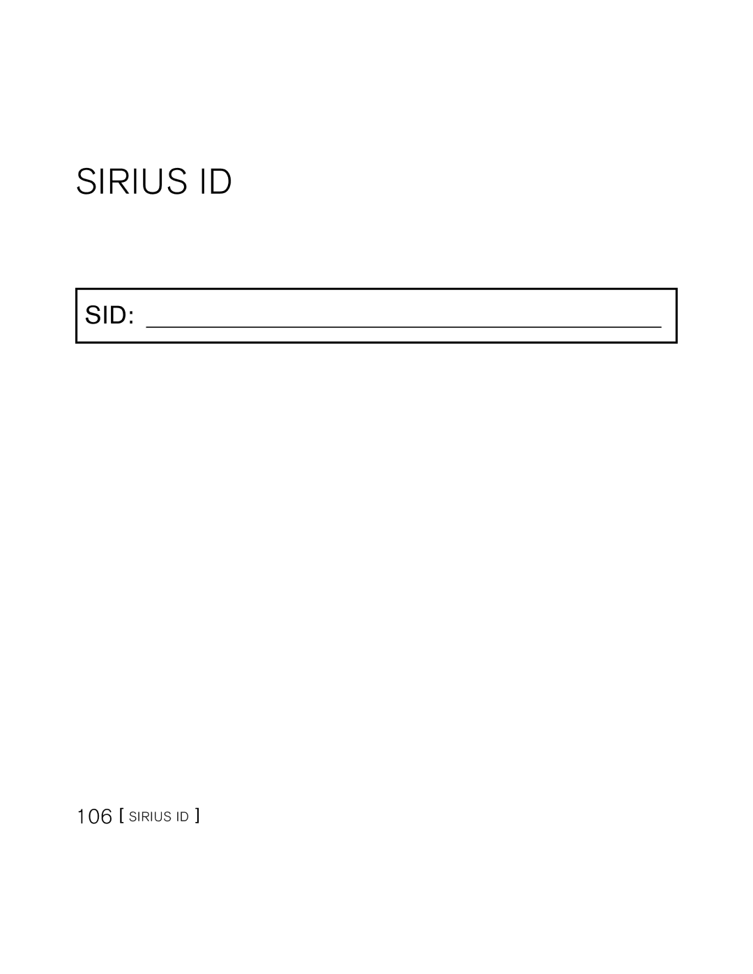 Sirius Satellite Radio S50 user manual Sirius ID 