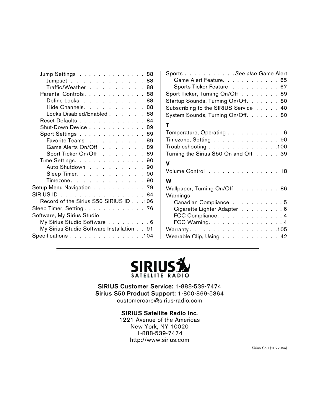 Sirius Satellite Radio S50 user manual Sirius ID 