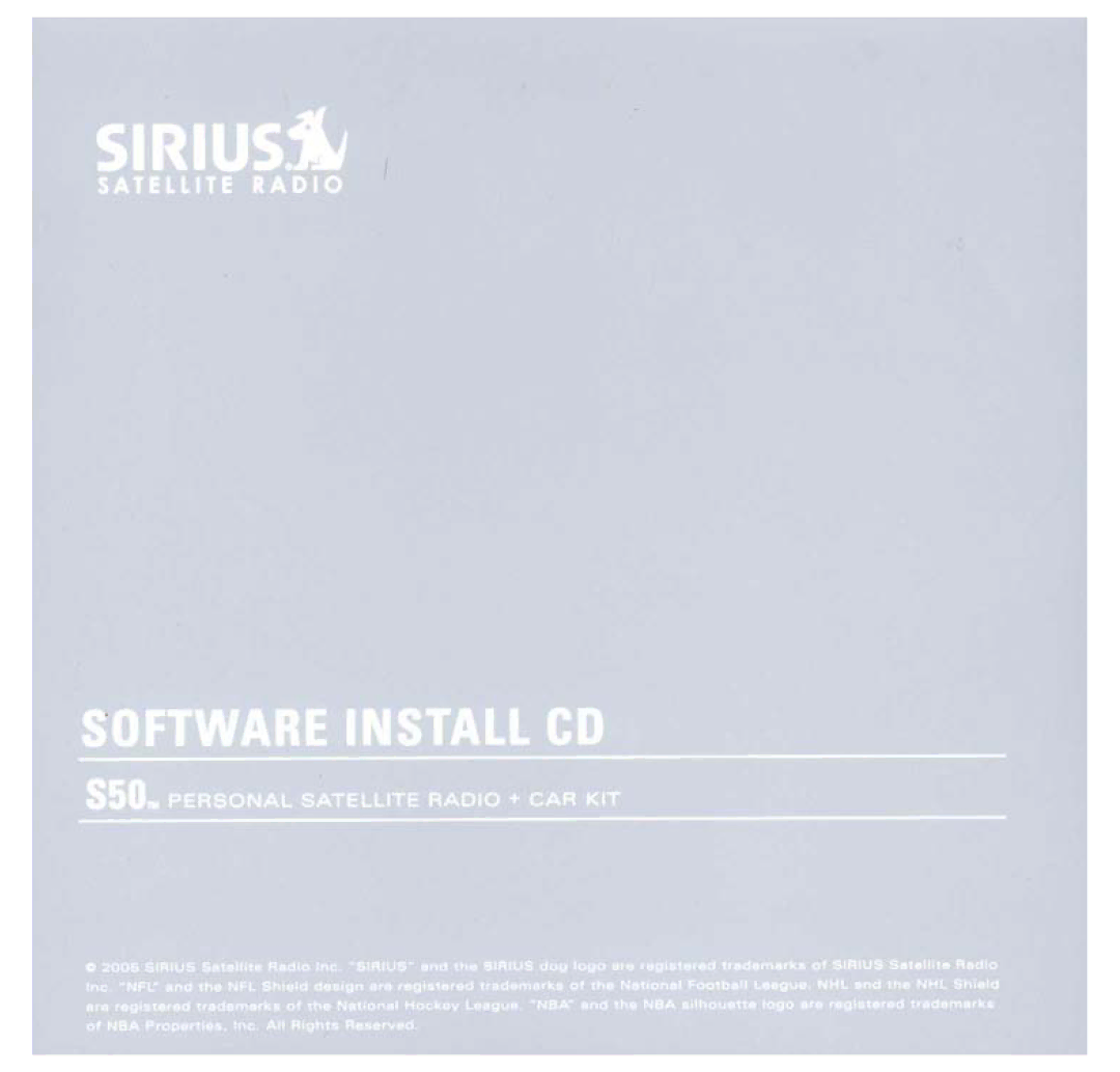 Sirius Satellite Radio S50 user manual 