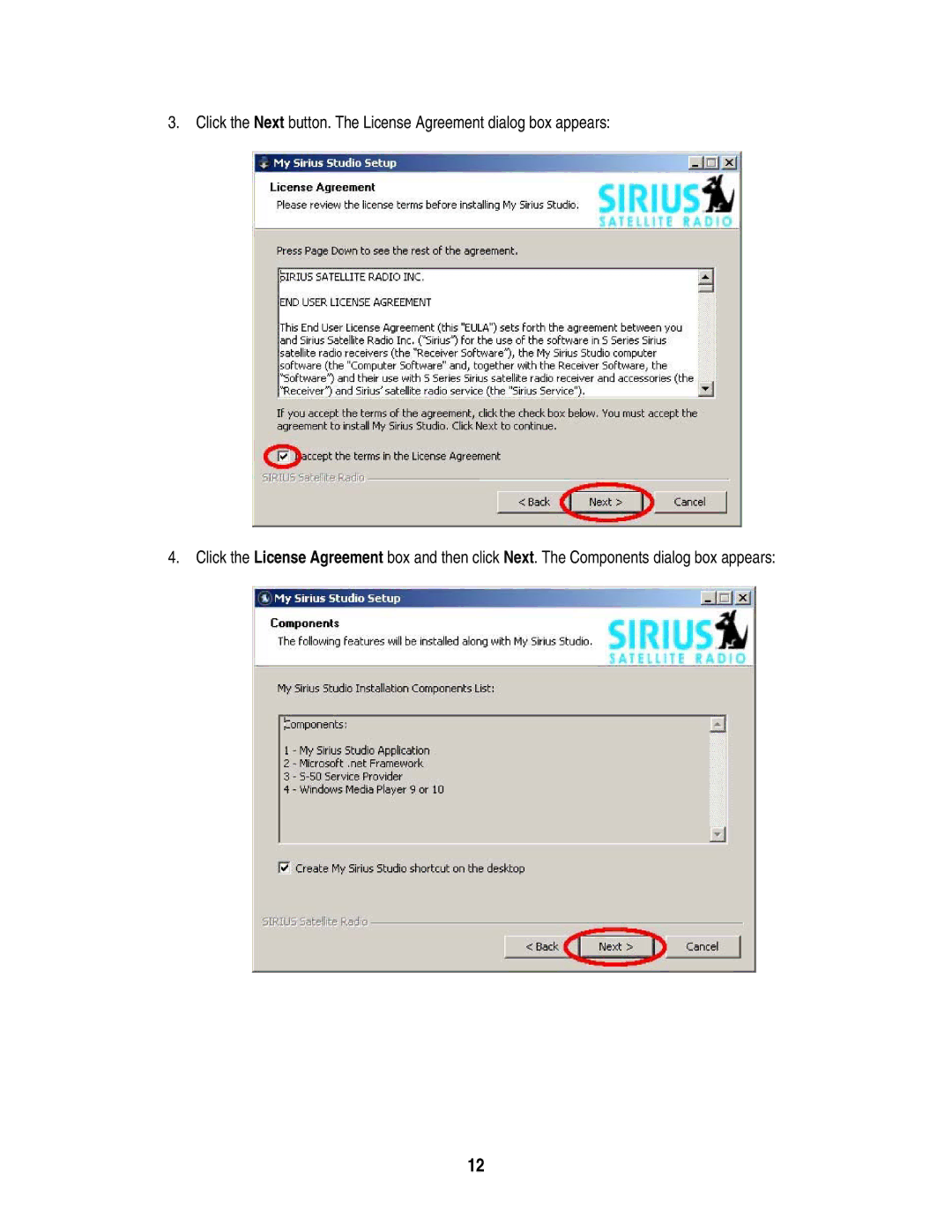 Sirius Satellite Radio S50 user manual 