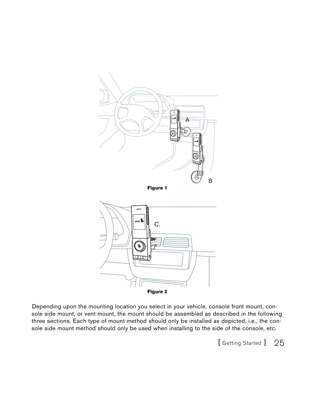 Sirius Satellite Radio S50 user manual Getting Started 