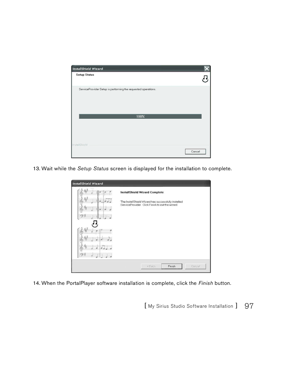 Sirius Satellite Radio S50 user manual My Sirius Studio Software Installation 