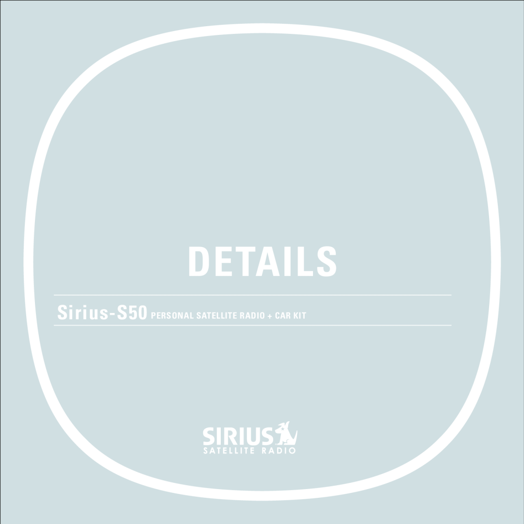 Sirius Satellite Radio S50 manual Details 