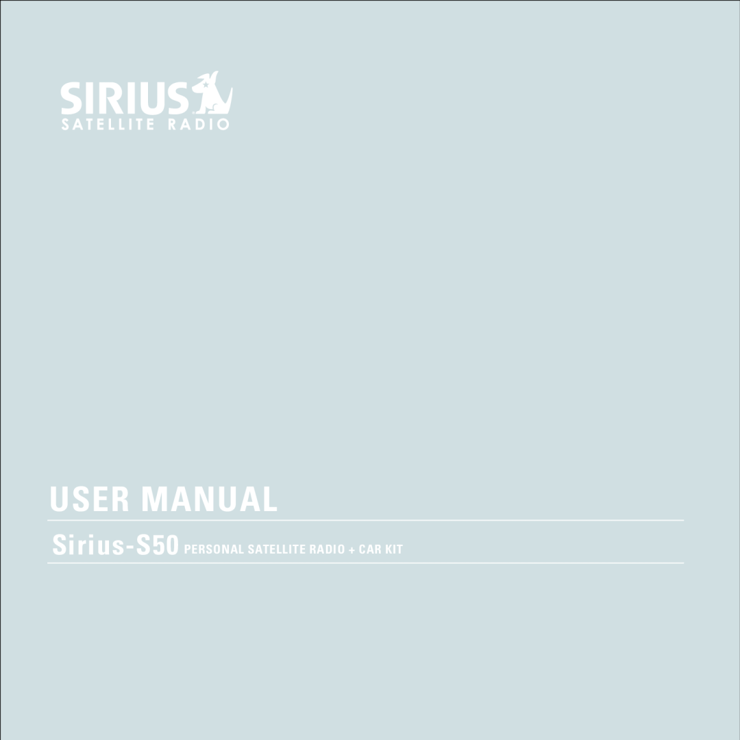 Sirius Satellite Radio manual Sirius-S50PERSONAL Satellite Radio + CAR KIT 