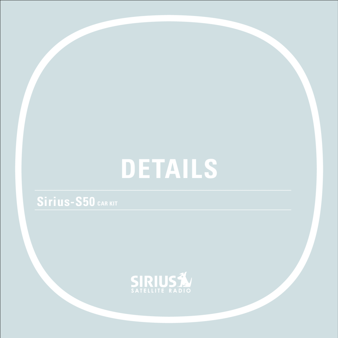 Sirius Satellite Radio user manual Sirius-S50PERSONAL Satellite Radio + CAR KIT 