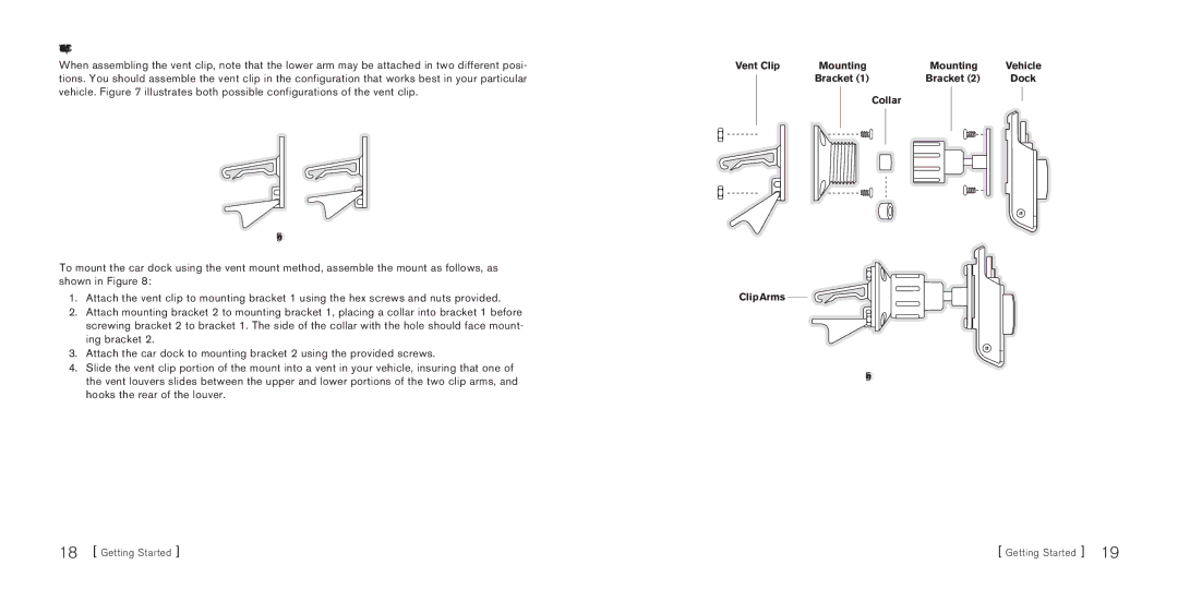 Sirius Satellite Radio S50 manual Vent Mount Method C 