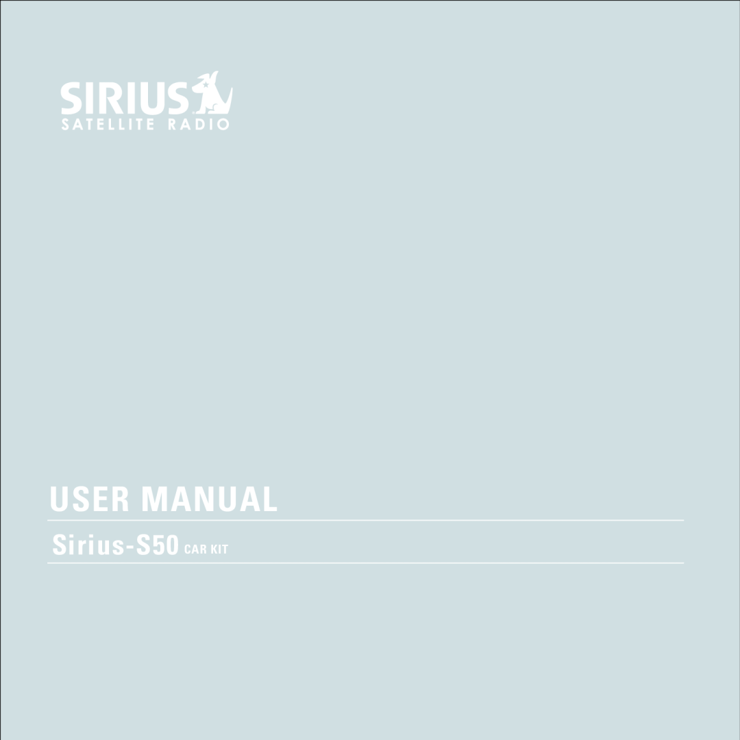 Sirius Satellite Radio manual Sirius-S50 CAR KIT 