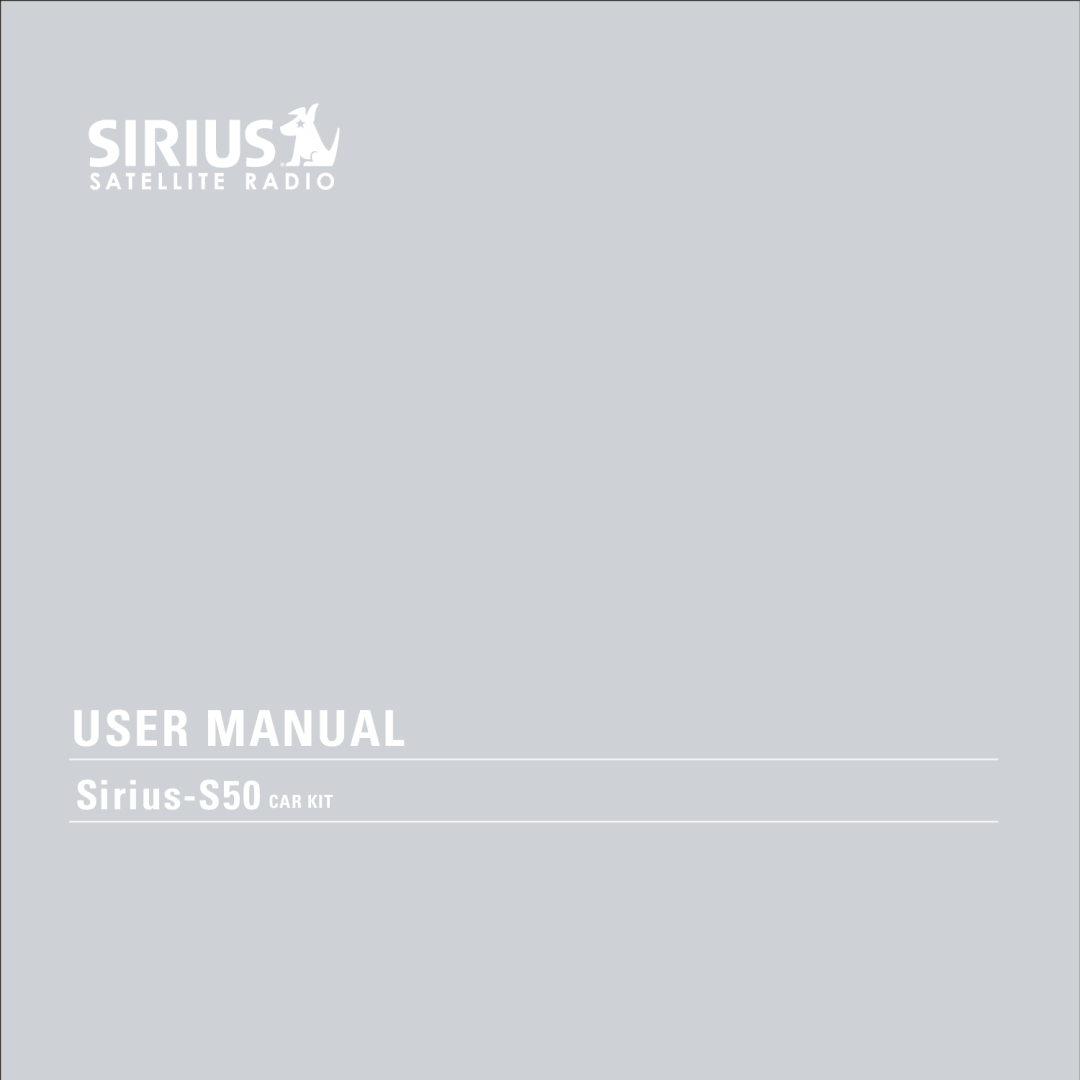 Sirius Satellite Radio manual Sirius-S50 CAR KIT 
