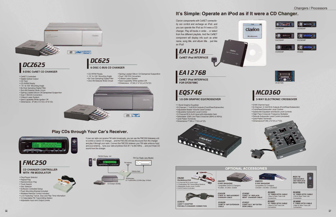 Sirius Satellite Radio Satellite Radio manual DCZ625, DC625, EA1251B, EA1276B, EQS746 MCD360, FMC250 