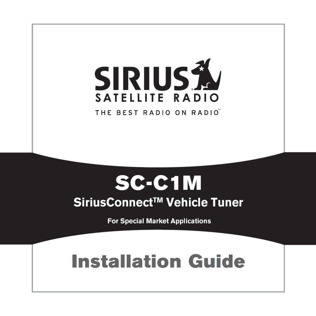 Sirius Satellite Radio SC-C1M manual 