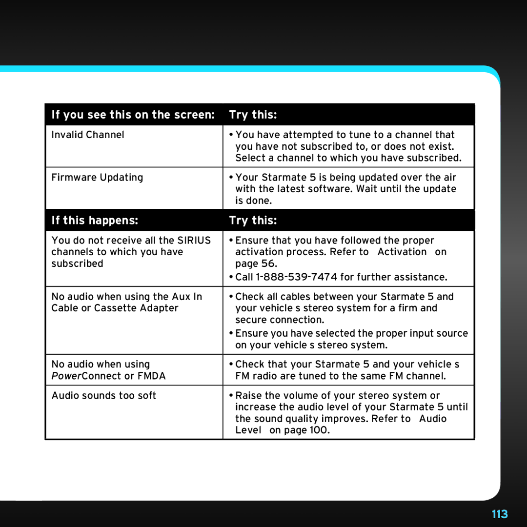 Sirius Satellite Radio SDST5V1 manual Try this 