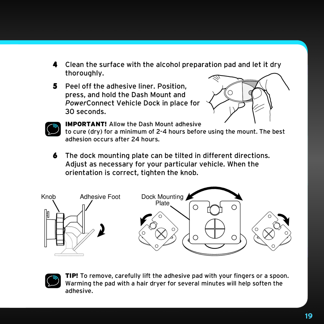 Sirius Satellite Radio SDST5V1 manual Knob Adhesive Foot 