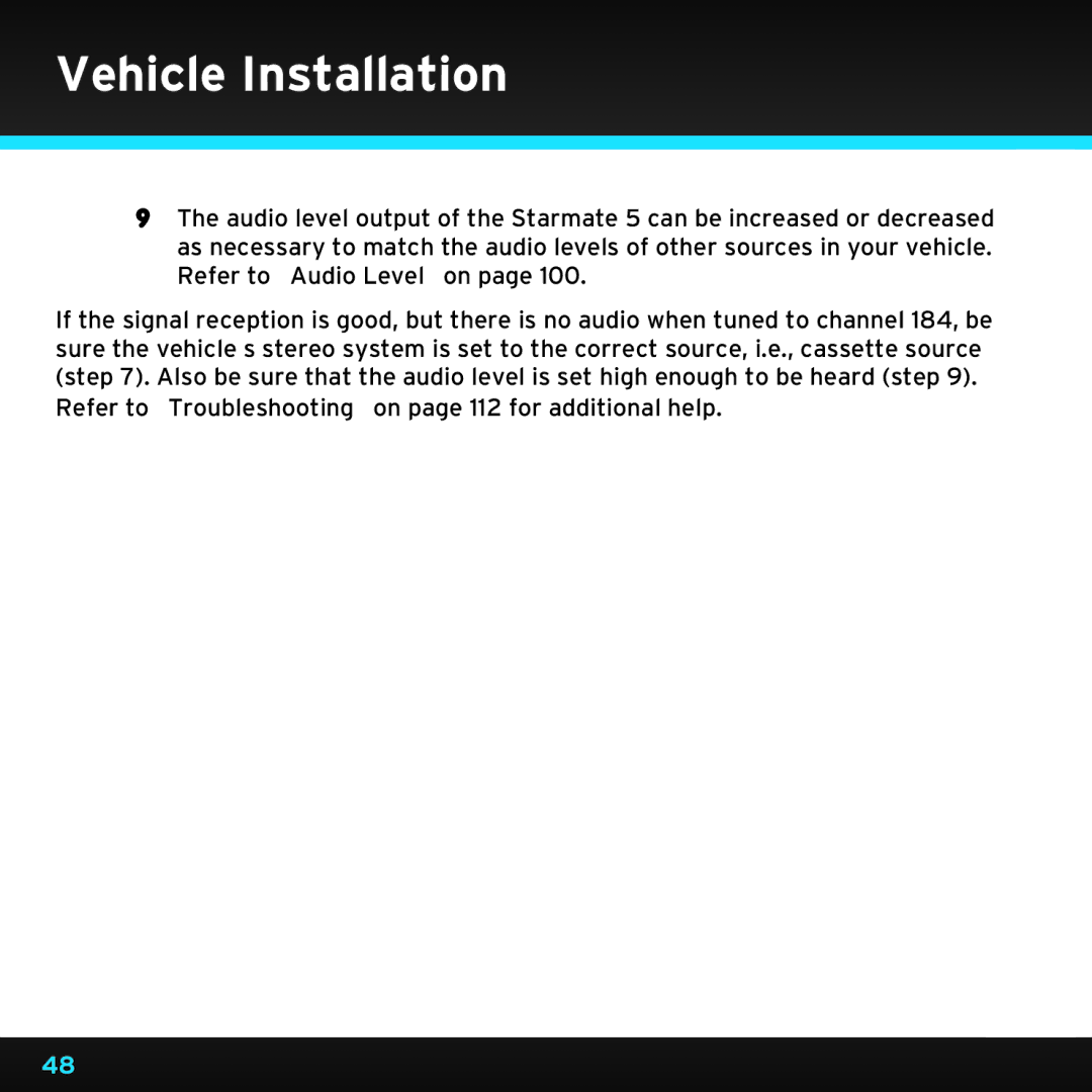 Sirius Satellite Radio SDST5V1 manual Vehicle Installation 