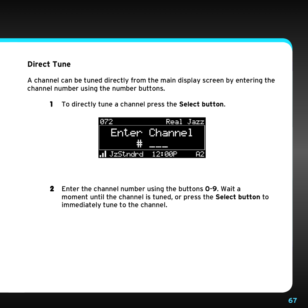 Sirius Satellite Radio SDST5V1 manual Direct Tune 