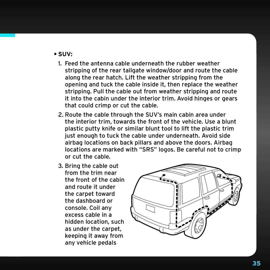 Sirius Satellite Radio SDSV6V1 manual Suv 