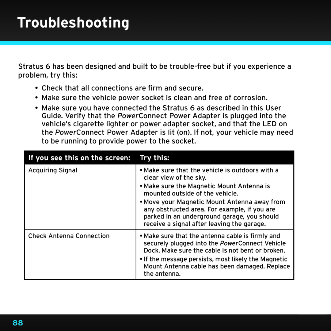 Sirius Satellite Radio SDSV6V1 manual Troubleshooting, If you see this on the screen Try this 