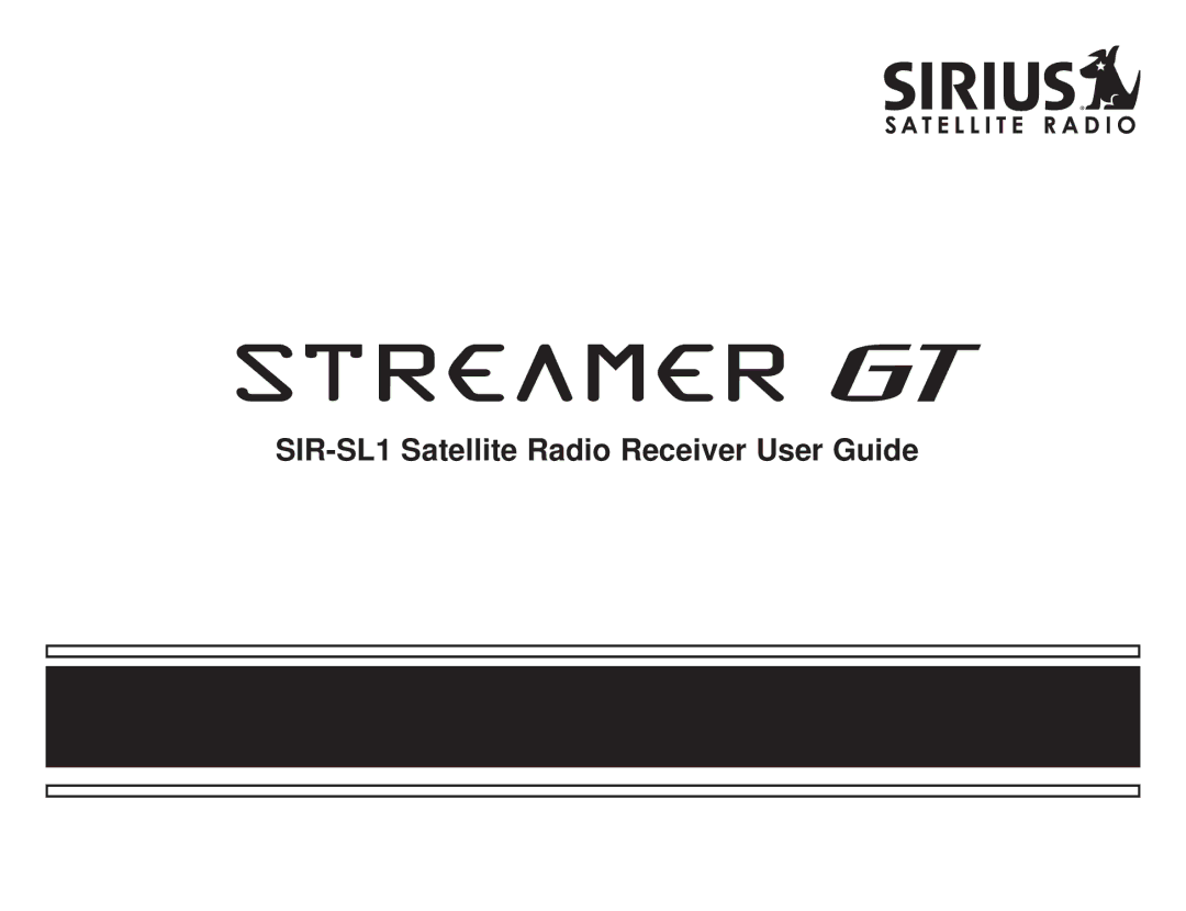 Sirius Satellite Radio manual SIR-SL1 Satellite Radio Receiver User Guide 