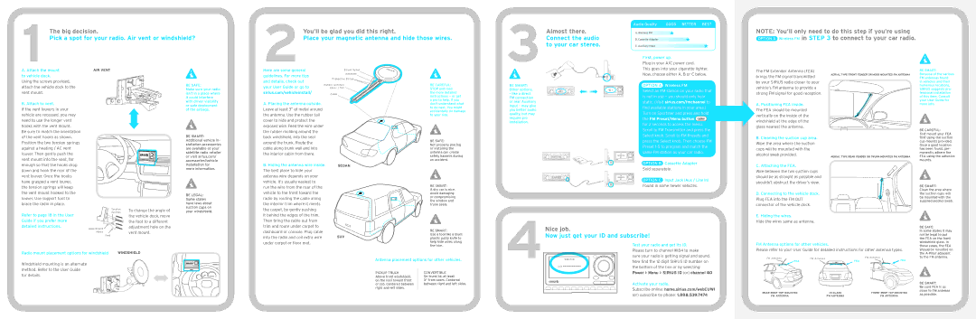 Sirius Satellite Radio SIRIUS S50 (S50) manual Big decision, You’ll be glad you did this right, Nice job 