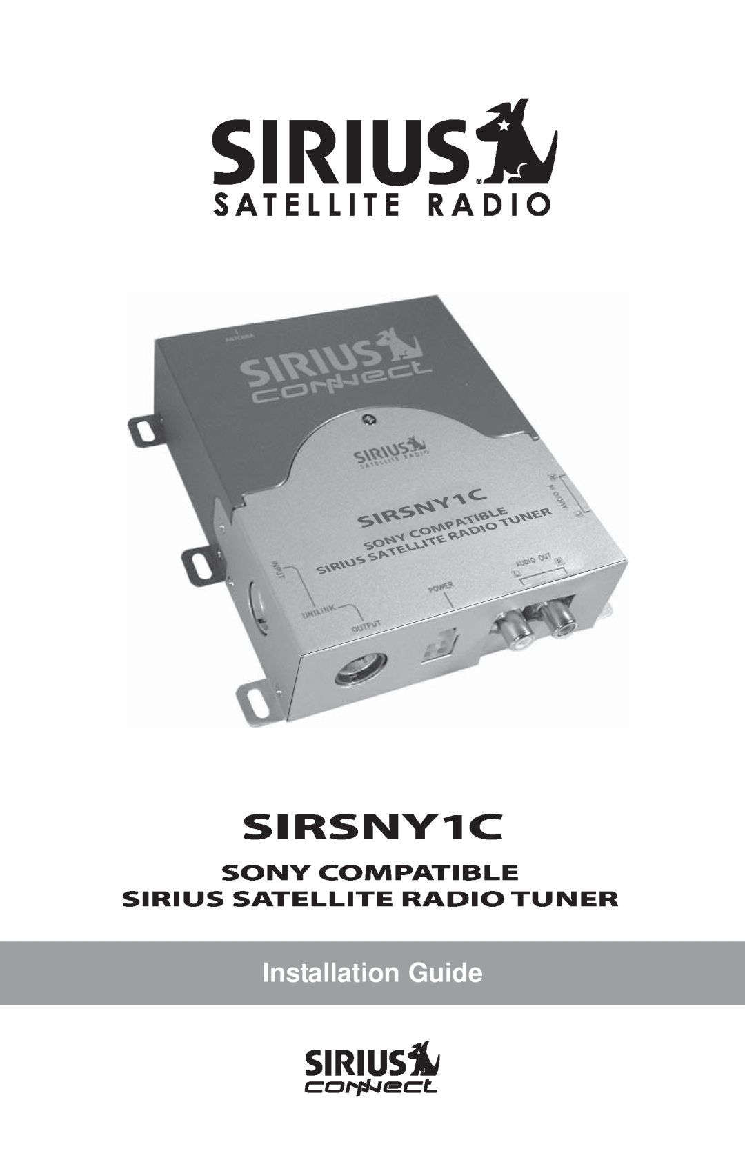 Sirius Satellite Radio manual Installation Guide, SIRSNY1CPA, Tible N, Tellit, Siriu 