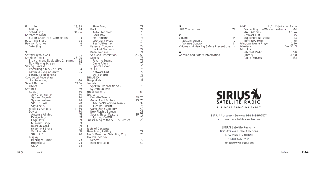 Sirius Satellite Radio SL2PK1 manual @e\o + 