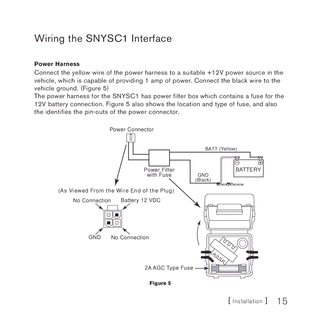 Sirius Satellite Radio manual Wiring the SNYSC1 Interface, As Viewed From the Wire End of the Plug 