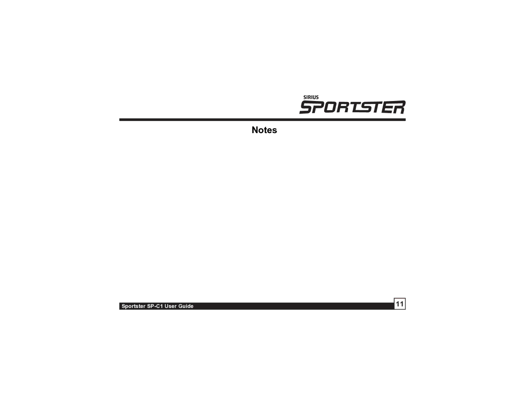 Sirius Satellite Radio manual Sportster SP-C1 User Guide 