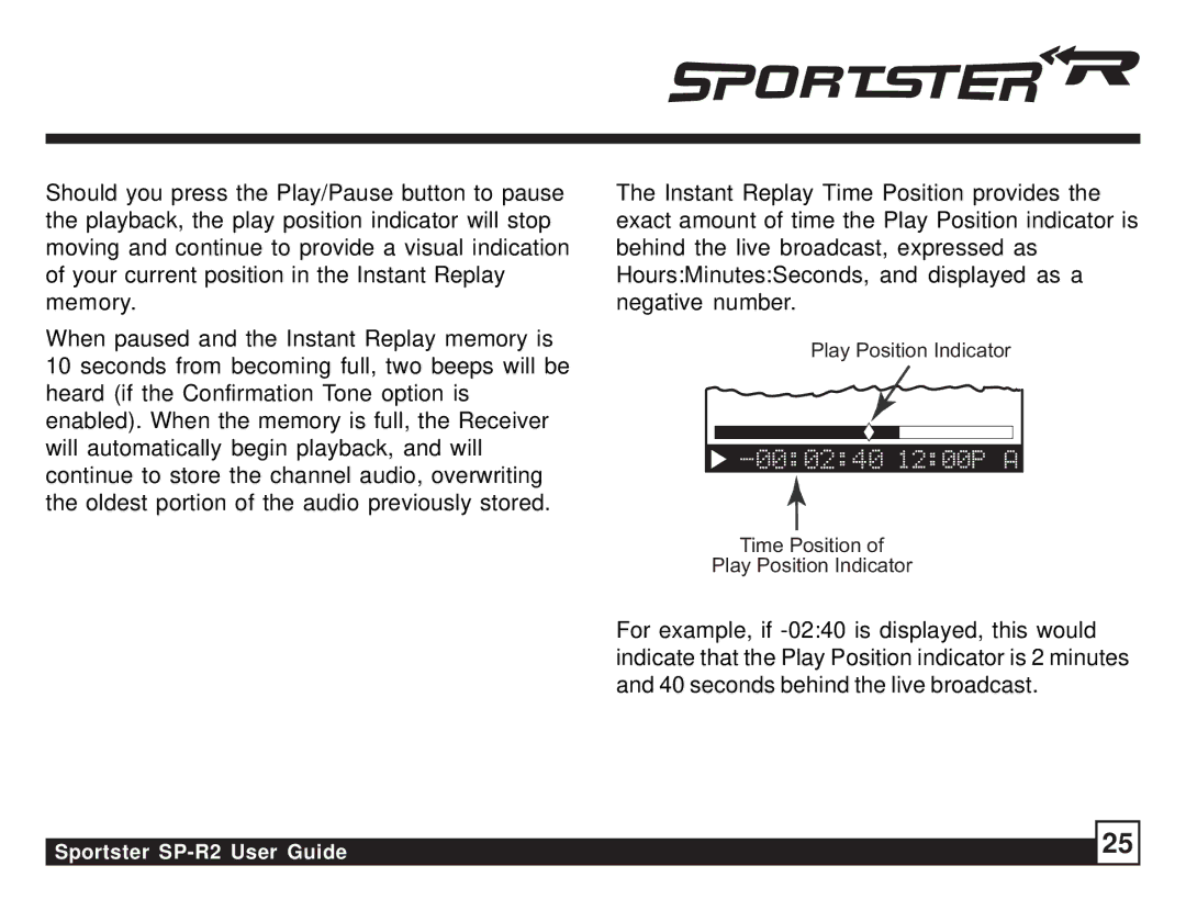 Sirius Satellite Radio SP-R2 manual  