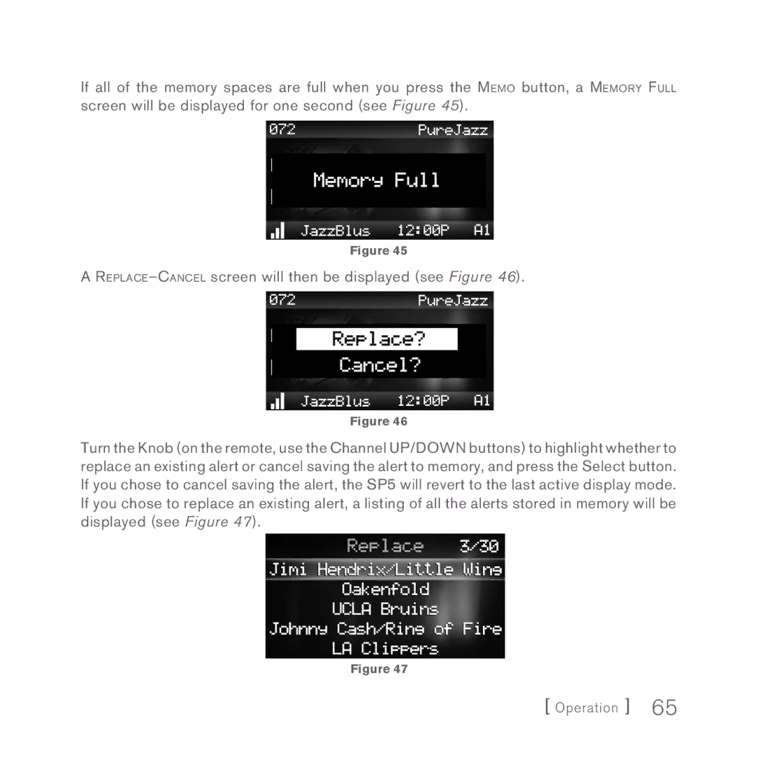 Sirius Satellite Radio Sportster 5 manual Operation 